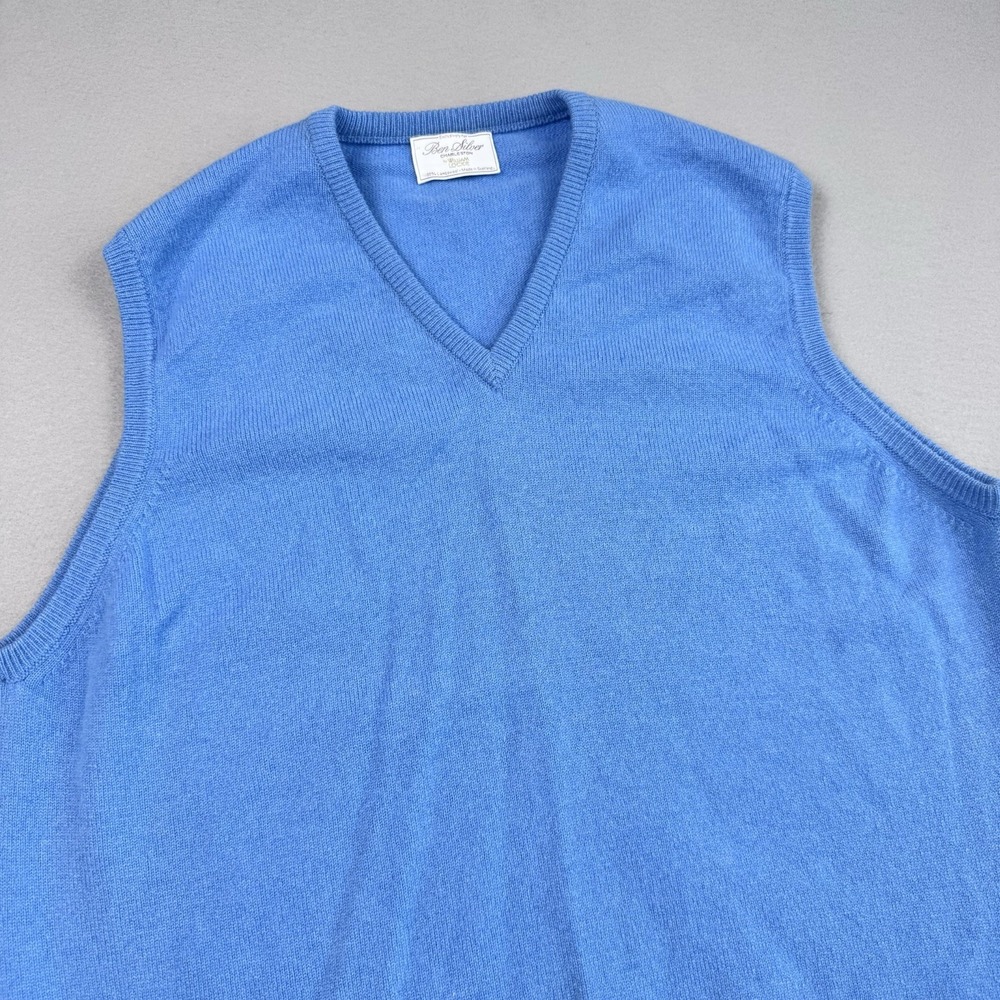 Vintage Ben Silver Charleston Lambwool Vest Size S-M Blue Made in Scotland